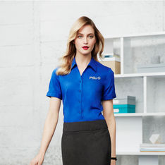 Monaco Ladies Cotton Stretch Short Sleeve Corporate Shirt