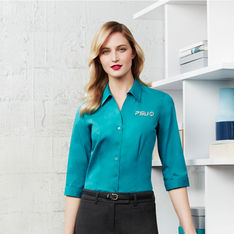 Monaco Womens Three Quarter Sleeve Cotton Stretch Shirt