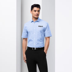 Euro Mens Yarn Dyed Stripe Polyester Cotton Shirt