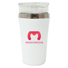 Double Wall Aluminium Mug with Glass Insert