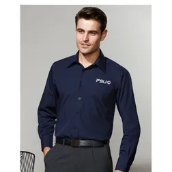 Polyester Cotton Poplin Long Sleeve Mens Shirts