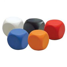 Rounded Cube Polyurethane Stress Reliever with Dice Appearance