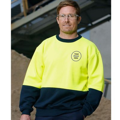 SW09 Two Tone Crew Neck Branded High Visibility Windcheaters