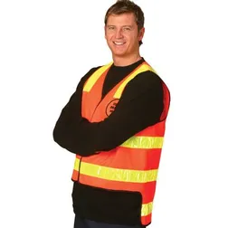 SW10A Roadworks High Vis Vests With Front Zip & 3M Reflective Tape