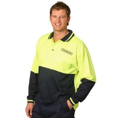 185gsm Cotton-Backed Micromesh Long Sleeve Hi-Vis Polo