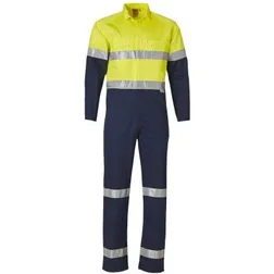 Mens Cotton Drill Coverall with Reflective Tape