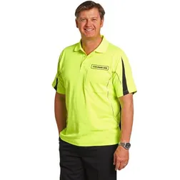 SW25A TrueDry Custom Hi-Vis Polo Shirts With Reflective Piping