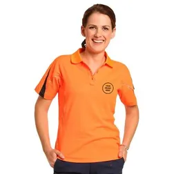 SW26A Ladies TrueDry Custom Hi Visibility Polos With Reflective Piping