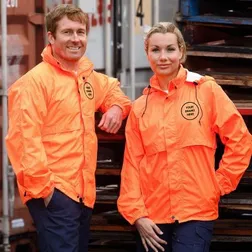 SW27 Spray Custom Hi Visibility Jackets With Concealed Hood