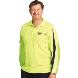 SW33A TrueDry Long Sleeve Custom Hi Vis Polos With Reflective Piping