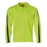 Long Sleeve Cotton Polyester Hi Vis Polos Reflective Piping