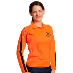 SW34A Ladies TrueDry Long Sleeve Custom Hi-Vis Polo Shirts With Reflective Piping