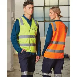 SW43 Unisex Day & Night Velcro Hi Visibility Vests With Reflective Tape