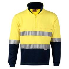 Half Zip Cotton Fleece Windcheater with 3M Tape