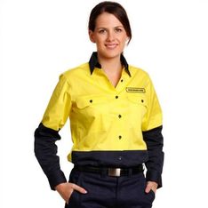 Ladies Cotton Twill Long Sleeve Day Visibility Shirts