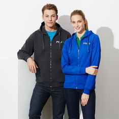 Crew Zip Front Fleece Hoodie Easy Fit
