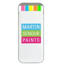 Five Colour Pen Style Highlighter Set With Case