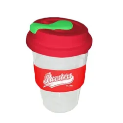 TCC350SLSPY 350ml Colour Change Band Custom Reusable Coffee Cups With Solid Lid and Soft Silicon Seal Plug
