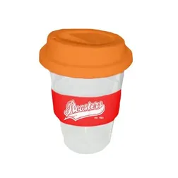 TCC350SSY 350ml Colour Change Band Branded Reusable Coffee Cups With Soft Silicon Lid