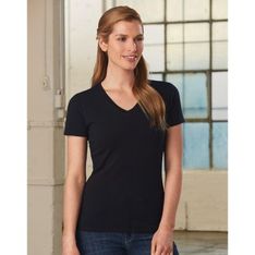 Slimmer Fit Cotton Jersey Stretch V-Neck Tee