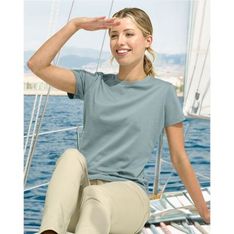 Premium Cotton Face Jersey Ladies Tee with UPF Sun Protection