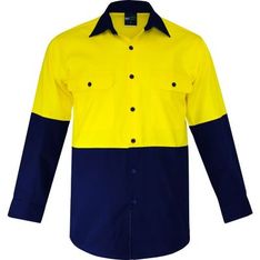 Cotton Long Sleeve Workwear Shirt with Reflective Tape