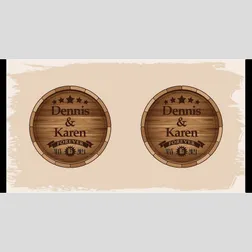 WD171 Drum Tops Wedding Stubby Holders