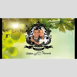 Neoprene Wedding Stubby Holder with Grape Photo Frame