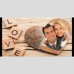 Neoprene Wedding Photo Frame Stubby Holder