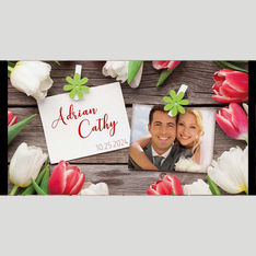 Neoprene Wedding Stubby Holders with Full Colour Photo Floral Design