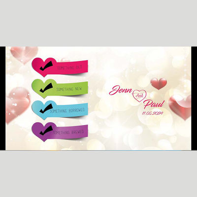 WD212 Heart Shaped Tags Wedding Stubby Holders
