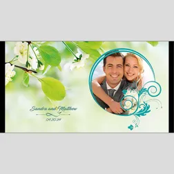 Neoprene Wedding Stubby Holders with Floral Photo Frame
