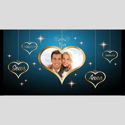 Full Colour Golden Frame Wedding Neoprene Stubby Holders