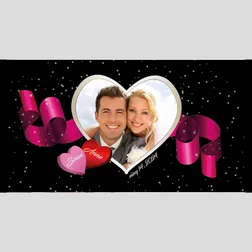 Heart Photo Frame Neoprene Stubby Holder Wedding Keepsake