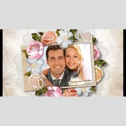 Flower Frame Wedding Photo Neoprene Stubby Holders