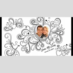 Neoprene Wedding Photo Frame Stubby Holders with Floral Design