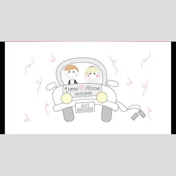 Neoprene Wedding Stubby Holders Comic Car Design