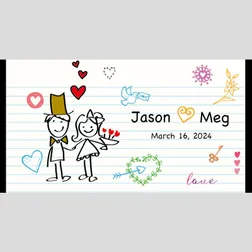 Wedding Illustration Neoprene Stubby Holders