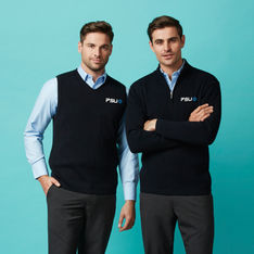 Mens Wool Rich Merino Knitwear with Embroidery