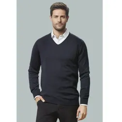 Milano Mens Business V Neck Wool Acrylic Pullover