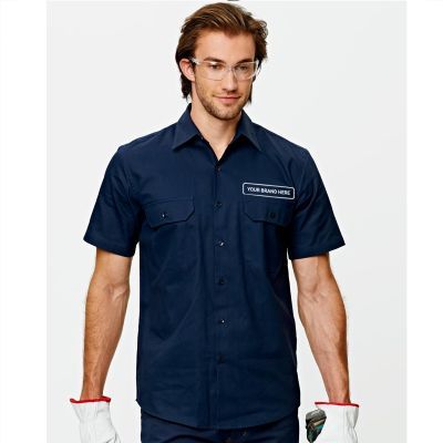 WT03 Cotton Drill Short Sleeve Embroidered Work Shirts