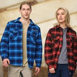 WT07 Unisex Quilted Flannel Shirt-Style Branded Jackets