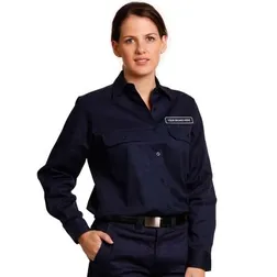 WT08 Ladies Cotton Drill Long Sleeve Custom Workwear Shirts