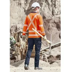 Unisex Hi Vis X Back NSW Rail Long Sleeve Polo