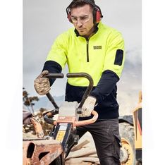 Hi Vis Half Zip Fleece Safety Windcheater UPF 50
