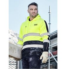 Hi Vis Stretch Taped Fleece Hoodie Day Night Compliance