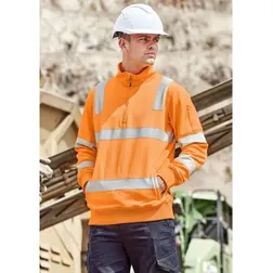 Vic Rail Orange Hi Vis Quarter Zip Fleece Pullover