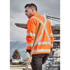 Unisex Hi Vis X Back Rail Half Zip Fleece Jumper
