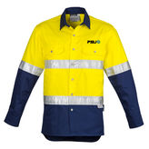 Industrial Hi Vis Long Sleeve Work Shirt with Reflective Hoop Tape