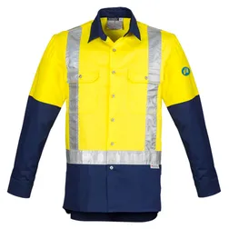 ZW124 Spliced Industrial Printed Workwear Shirts With Shoulder Reflective Tape